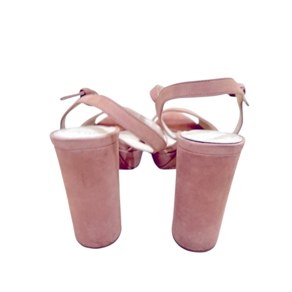 Vince Camuto Krysta Blush Pink nubuck platform Block Heel Sandals in box sz 8.5 - Picture 7 of 13